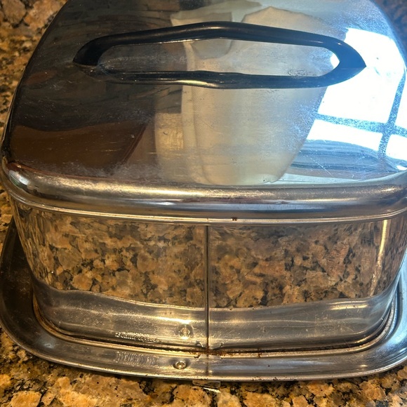 Vintage MCM Lincoln Beautyware Square Cake Cover Serving Carrier Pan chrome USA - Picture 5 of 13